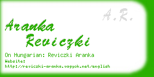 aranka reviczki business card